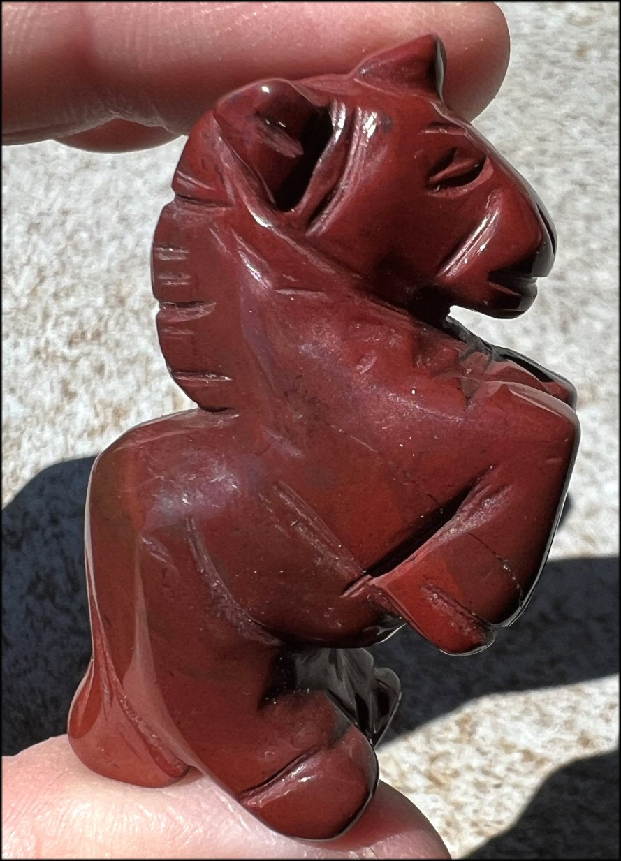 Carved Red Jasper UNICORN Totem - Remember the magic!