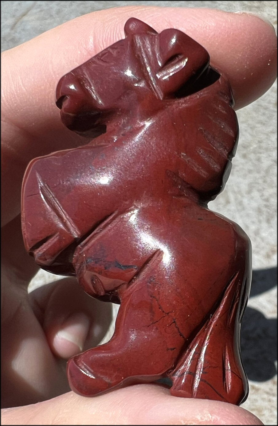 Carved Red Jasper UNICORN Totem - Remember the magic!