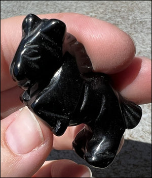 Small Black Obsidian UNICORN Totem - Connect with the Fairy Folk