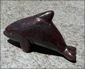 Red Jasper DOLPHIN Totem with Lots of Hematite inclusions