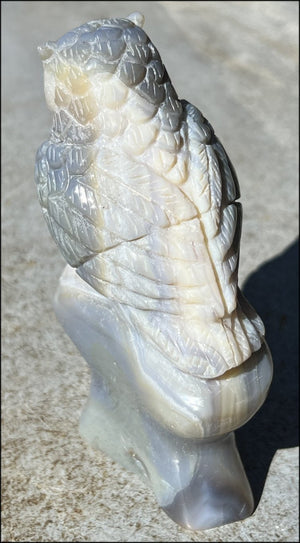 XL Agate OWL Totem with Lovely Banding - Inner Harmony, Wisdom