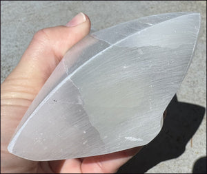6" XXL White Satin Spar Selenite Praying ANGEL - Clarity, Calm - 1lb+