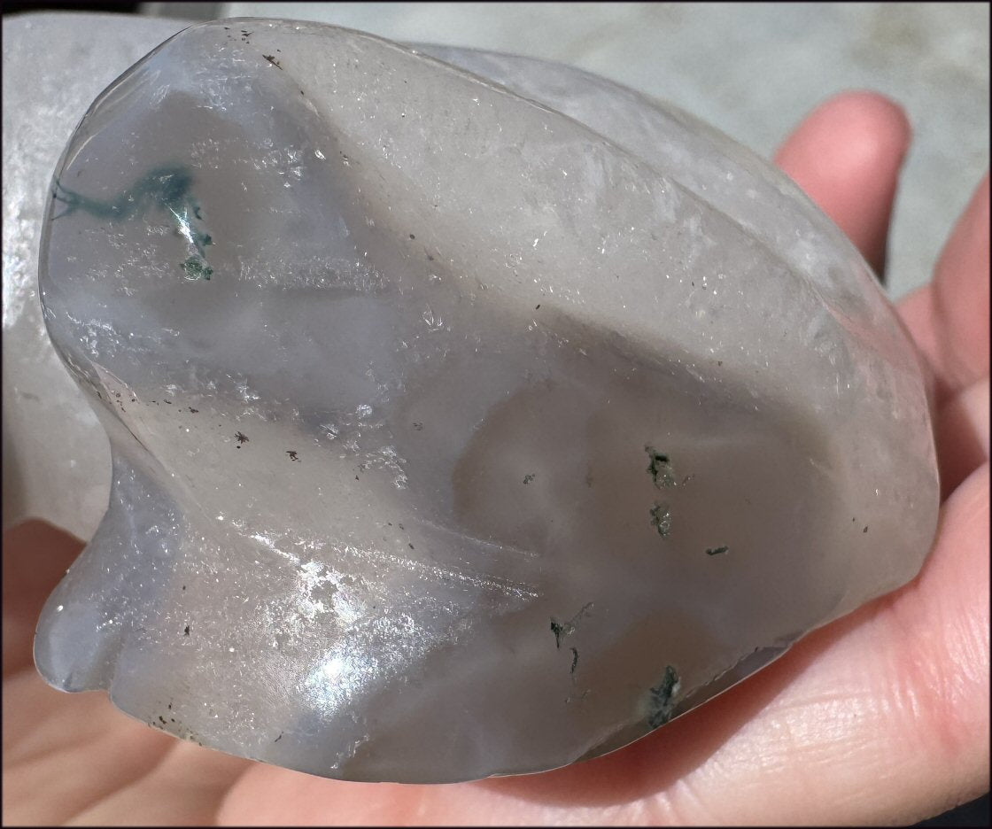 XXL Moss Agate FROG Totem - A Gardener's Stone, Abundance