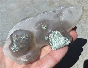 XXL Moss Agate FROG Totem - A Gardener's Stone, Abundance