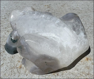 XXL Moss Agate FROG Totem - A Gardener's Stone, Abundance