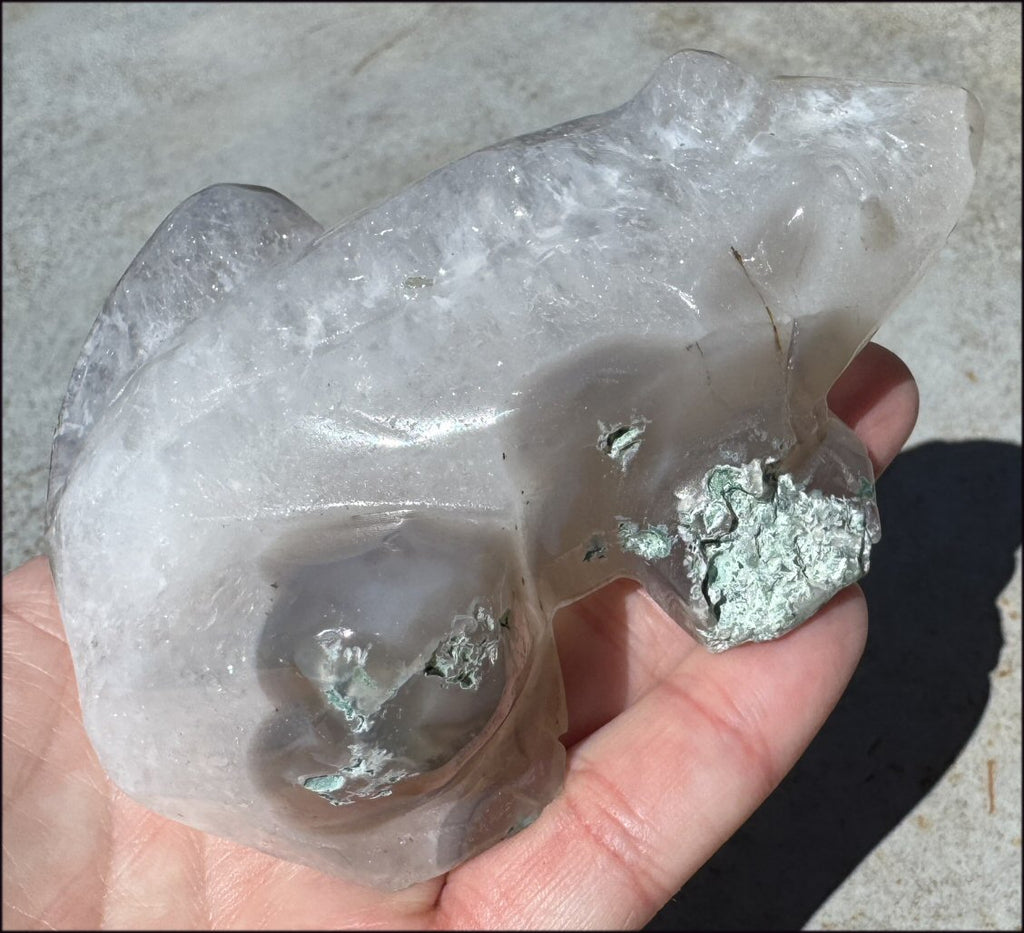 XXL Moss Agate FROG Totem - A Gardener's Stone, Abundance