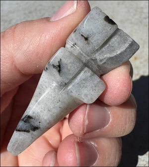 Carved Labradorite Dinosaur Totem - Ancient Wisdom!