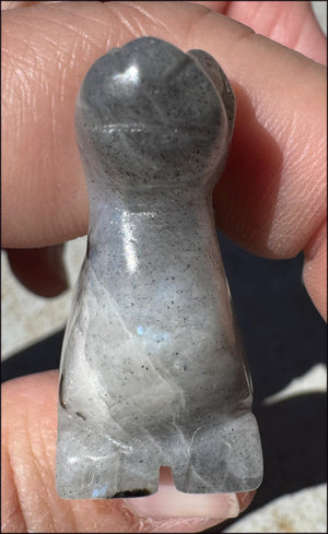 Carved Labradorite Dinosaur Totem - Ancient Wisdom!