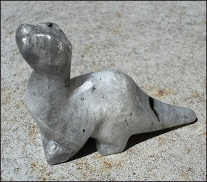 Carved Labradorite Dinosaur Totem - Ancient Wisdom!