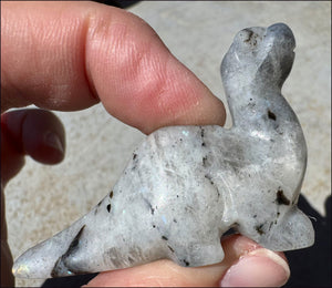 Carved Labradorite Dinosaur Totem - Ancient Wisdom!