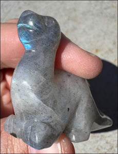 Carved Labradorite Dinosaur Totem - Ancient Wisdom!