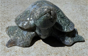 XXL Moss Agate Sea Turtle / Honu Totem - A Gardener's Stone, Abundance