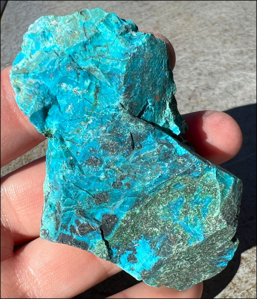 Natural Chrysocolla+Malachite Specimen - Ease Anxiety, Great for meditation!