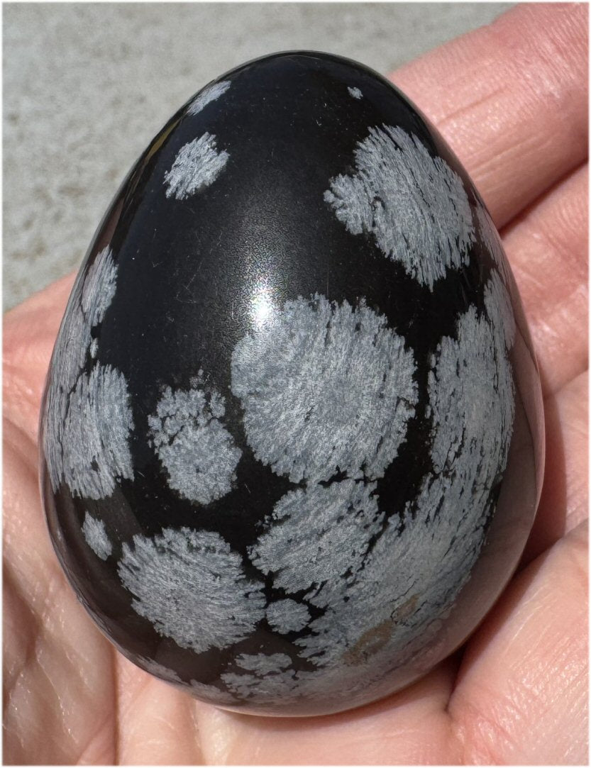 Snowflake + Shadow Fire Obsidian Mix Crystal EGG - with Synergy 16+ years