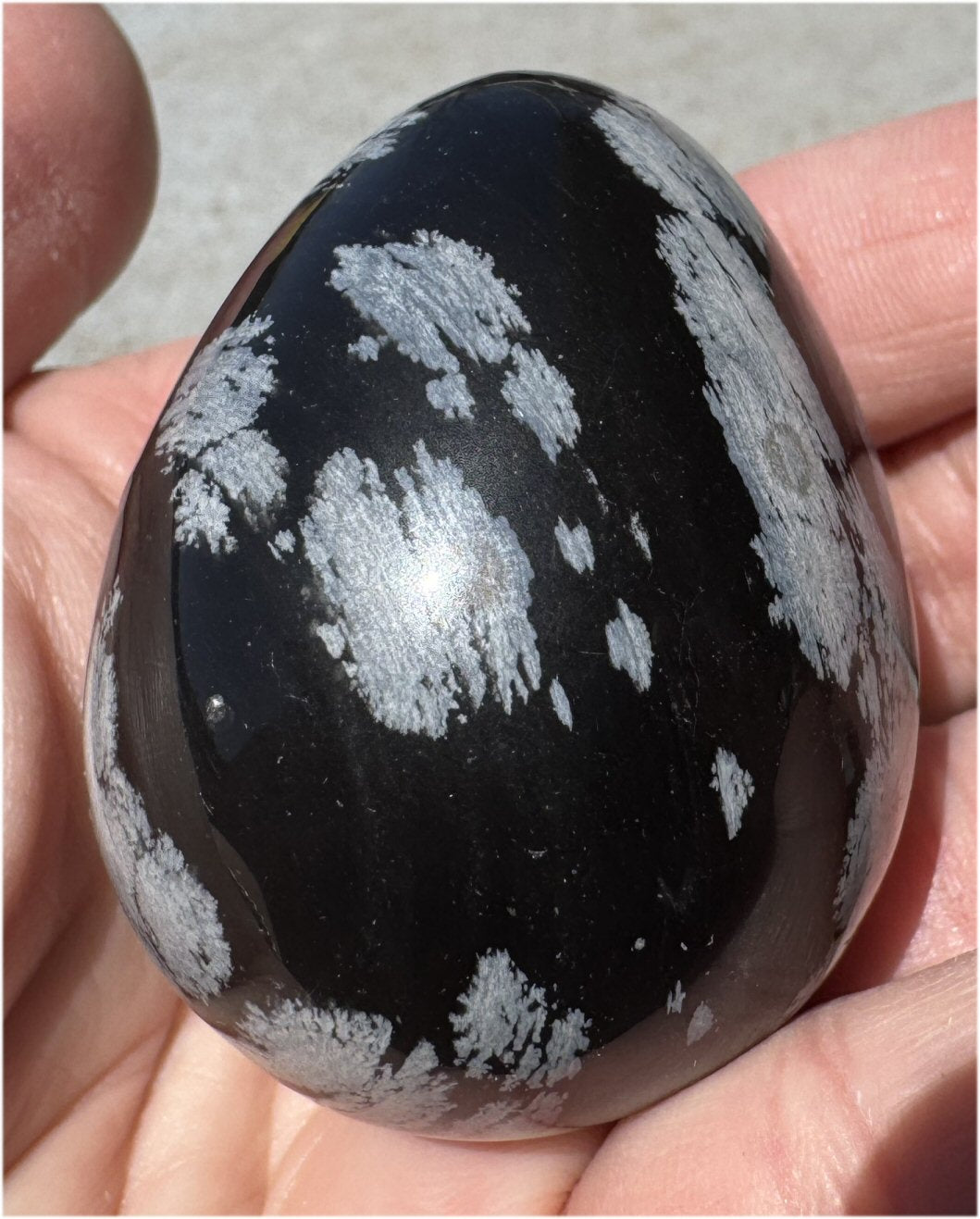 Snowflake + Shadow Fire Obsidian Mix Crystal EGG - with Synergy 16+ years