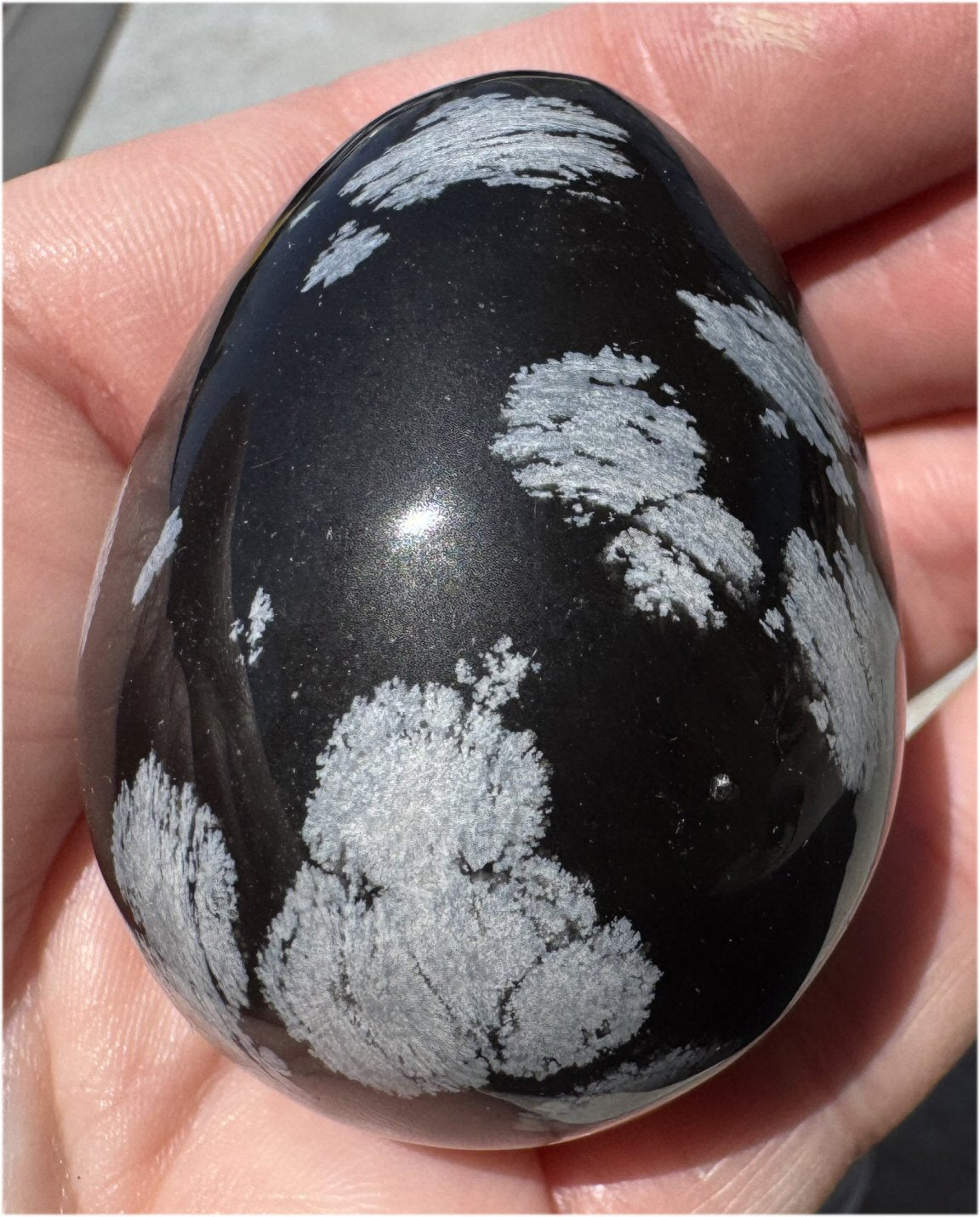 Snowflake + Shadow Fire Obsidian Mix Crystal EGG - with Synergy 16+ years