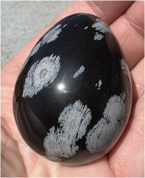 Snowflake + Shadow Fire Obsidian Mix Crystal EGG - with Synergy 16+ years