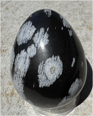 Snowflake + Shadow Fire Obsidian Mix Crystal EGG - with Synergy 16+ years