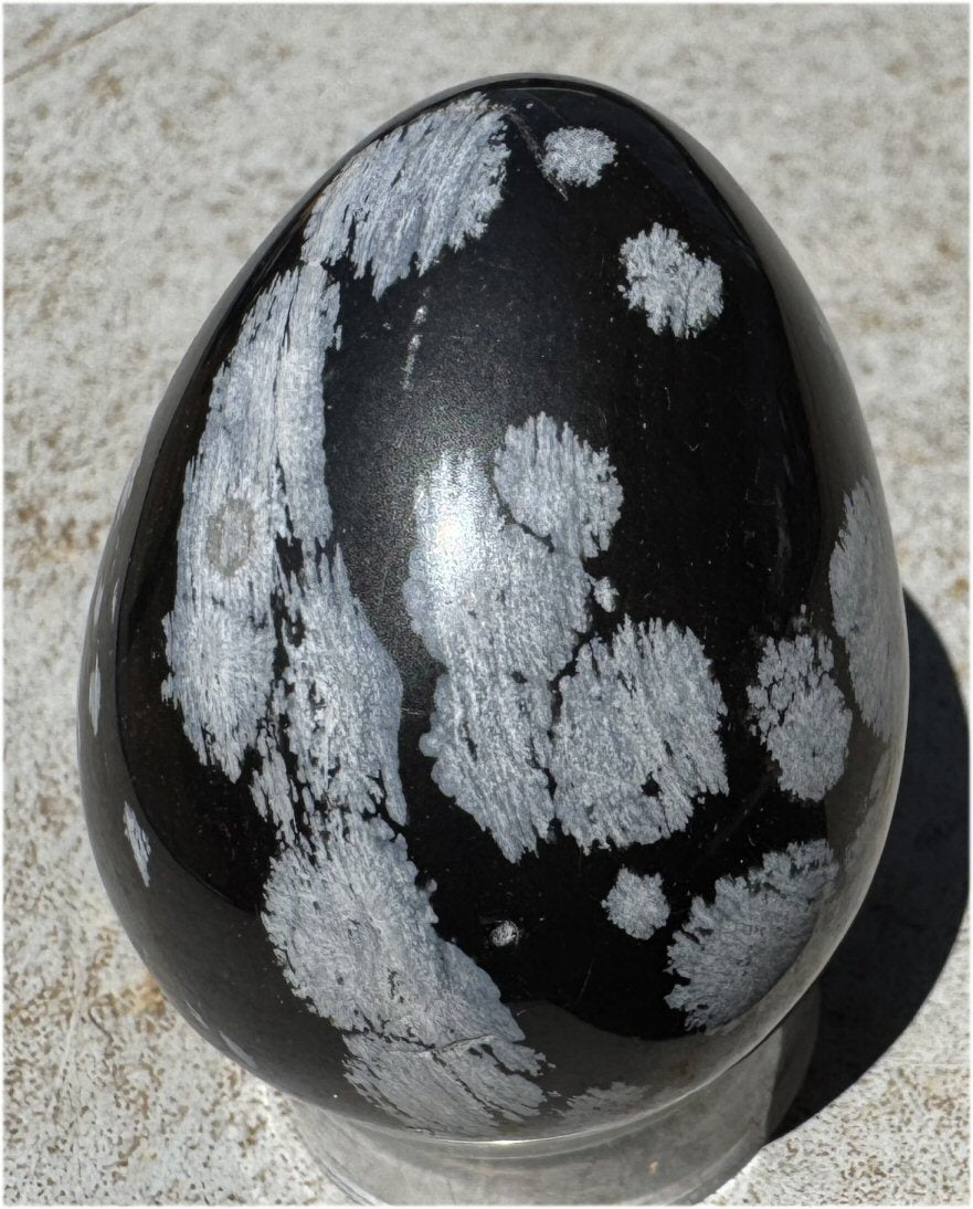 Snowflake + Shadow Fire Obsidian Mix Crystal EGG - with Synergy 16+ years