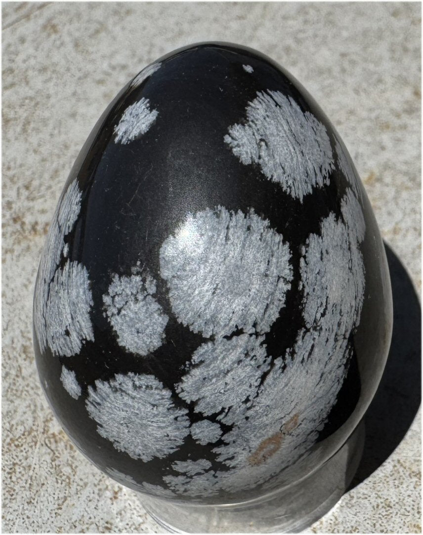 Snowflake + Shadow Fire Obsidian Mix Crystal EGG - with Synergy 16+ years