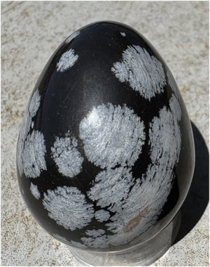 Snowflake + Shadow Fire Obsidian Mix Crystal EGG - with Synergy 16+ years
