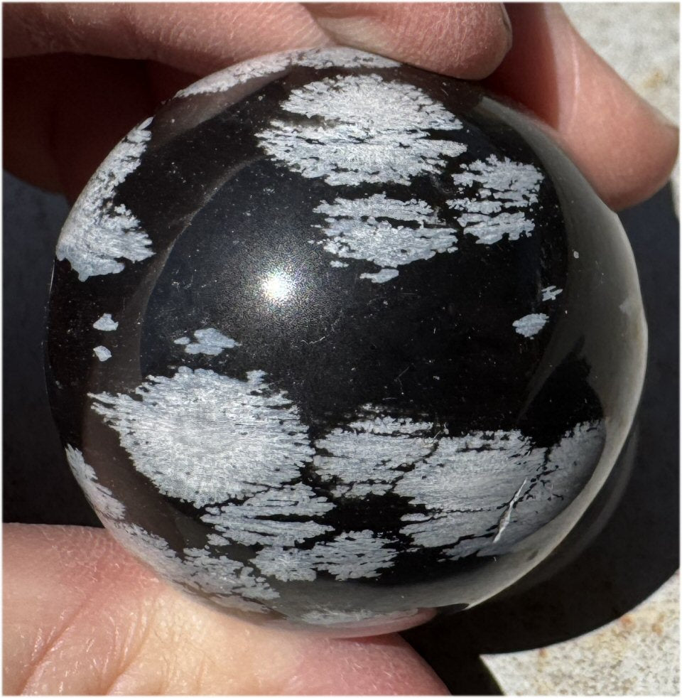 Snowflake + Shadow Fire Obsidian Mix Crystal EGG - with Synergy 16+ years