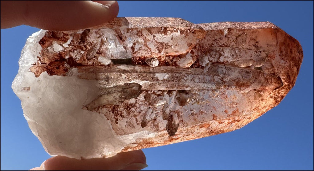 Tabular Ferruginous Quartz Cluster AKA Fire Quartz - Grounding, Divine Light