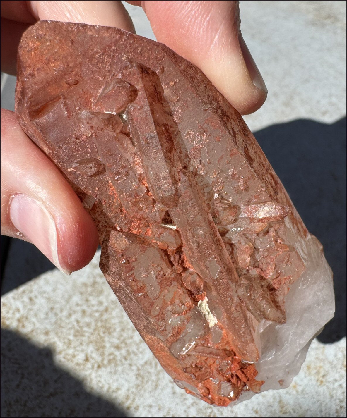 Tabular Ferruginous Quartz Cluster AKA Fire Quartz - Grounding, Divine Light