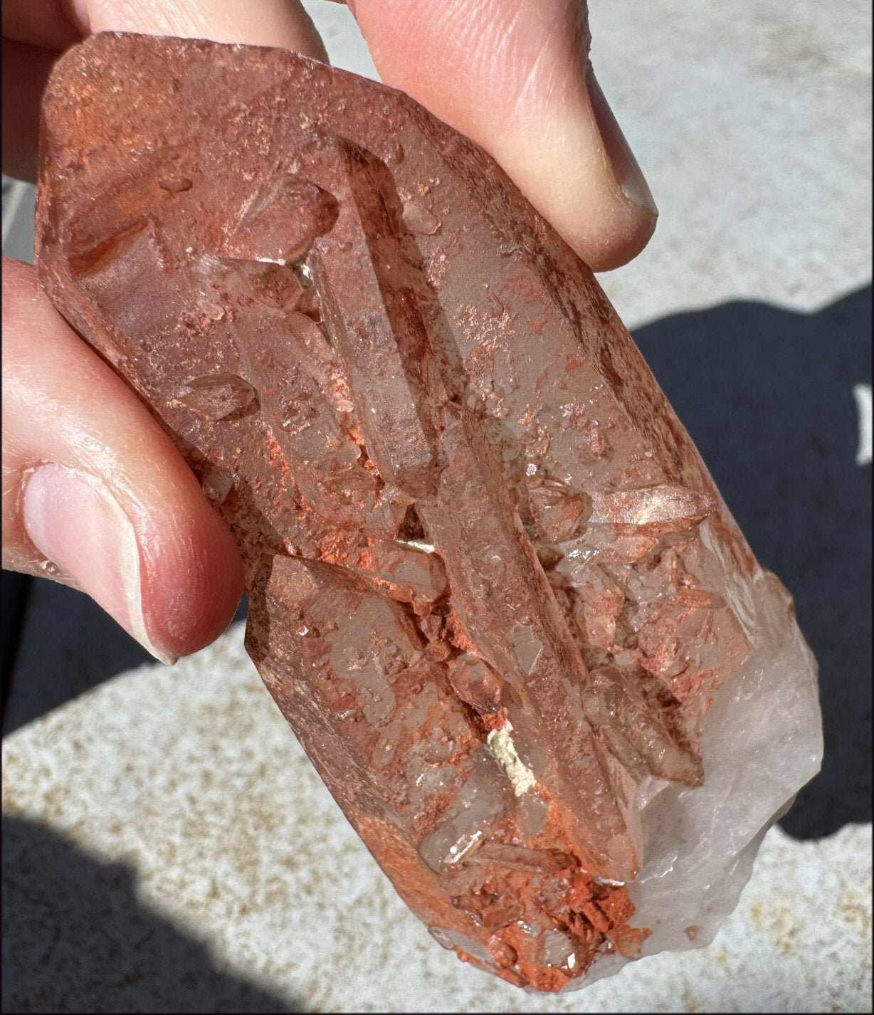 Tabular Ferruginous Quartz Cluster AKA Fire Quartz - Grounding, Divine Light
