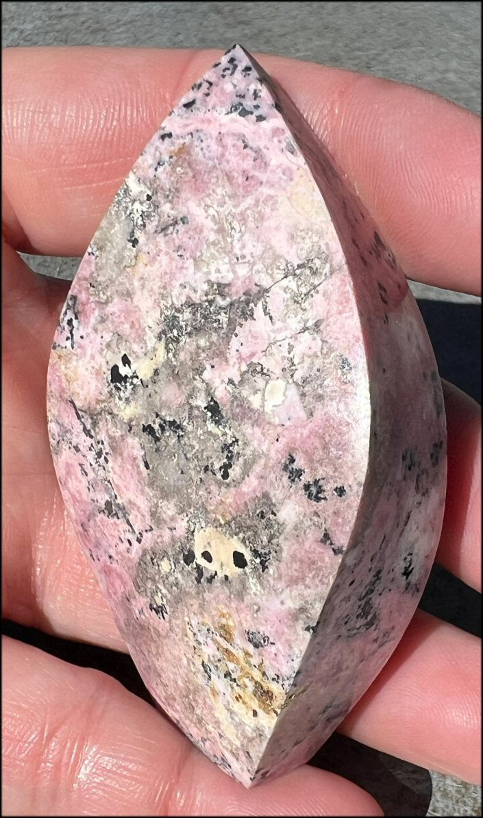 Pink Peruvian Opal FLAME OF LIFE Standing Stone - Inspiration, Heart Chakra