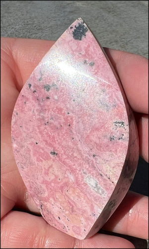 Pink Peruvian Opal FLAME OF LIFE Standing Stone - Inspiration, Heart Chakra