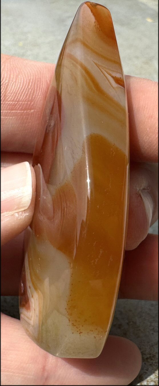 Carnelian FLAME OF LIFE Standing Stone with Cool VUGS - Joy, Courage