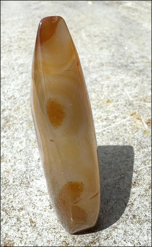 Carnelian FLAME OF LIFE Standing Stone with Cool VUGS - Joy, Courage