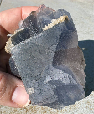Lovely 1/2lb BLUE Fluorite Crystal Specimen with Hematite - Calming, Divination