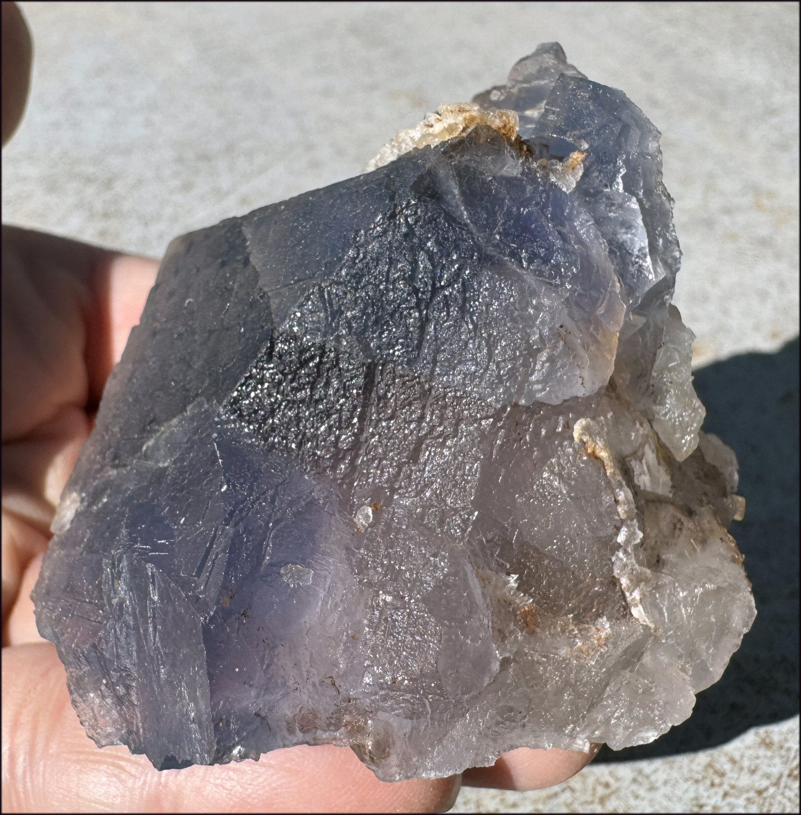 Lovely 1/2lb BLUE Fluorite Crystal Specimen with Hematite - Calming, Divination