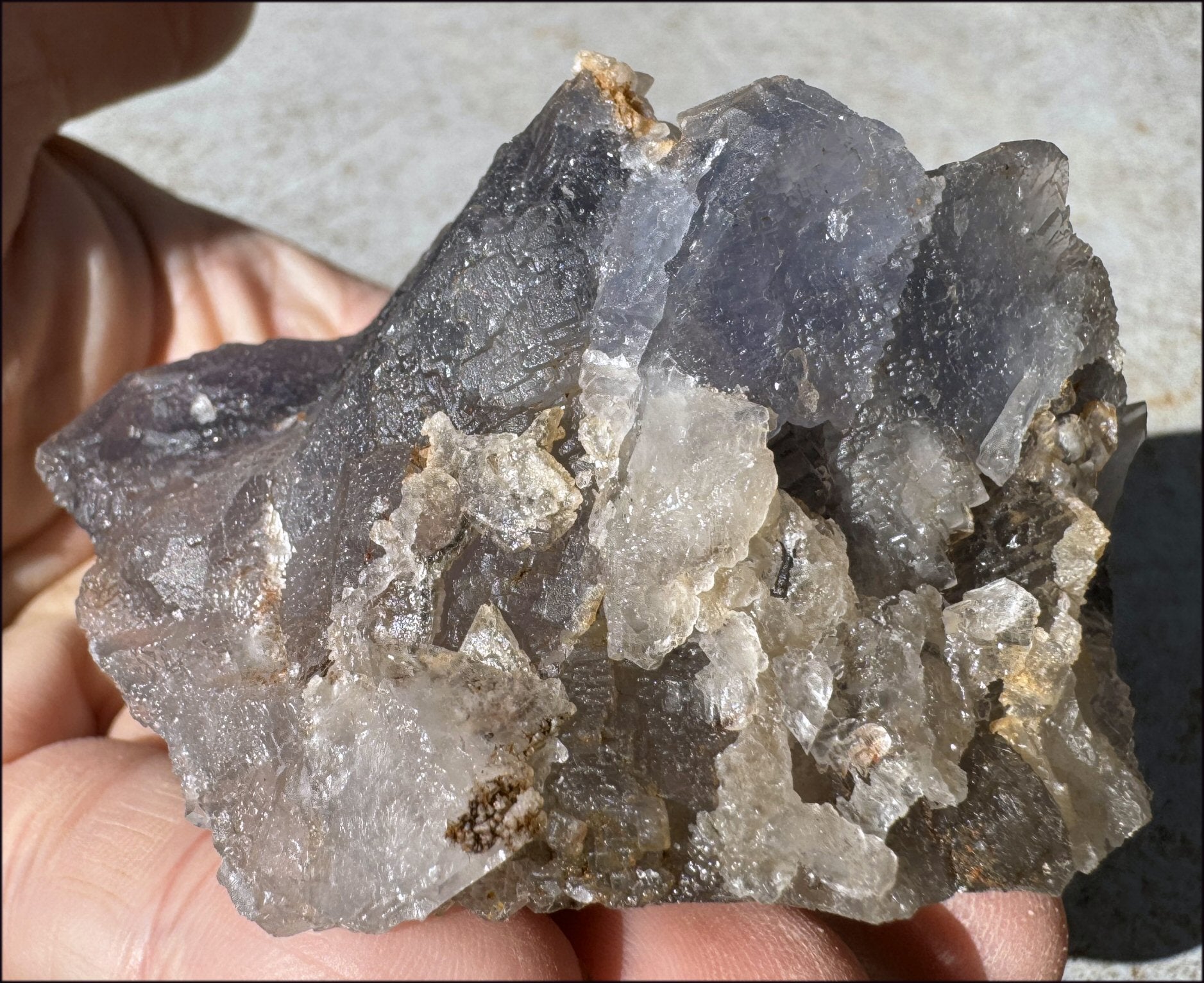 Lovely 1/2lb BLUE Fluorite Crystal Specimen with Hematite - Calming, Divination