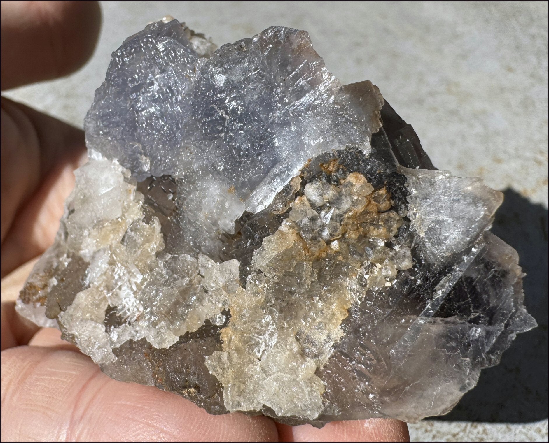 Lovely 1/2lb BLUE Fluorite Crystal Specimen with Hematite - Calming, Divination