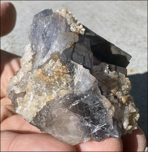 Lovely 1/2lb BLUE Fluorite Crystal Specimen with Hematite - Calming, Divination