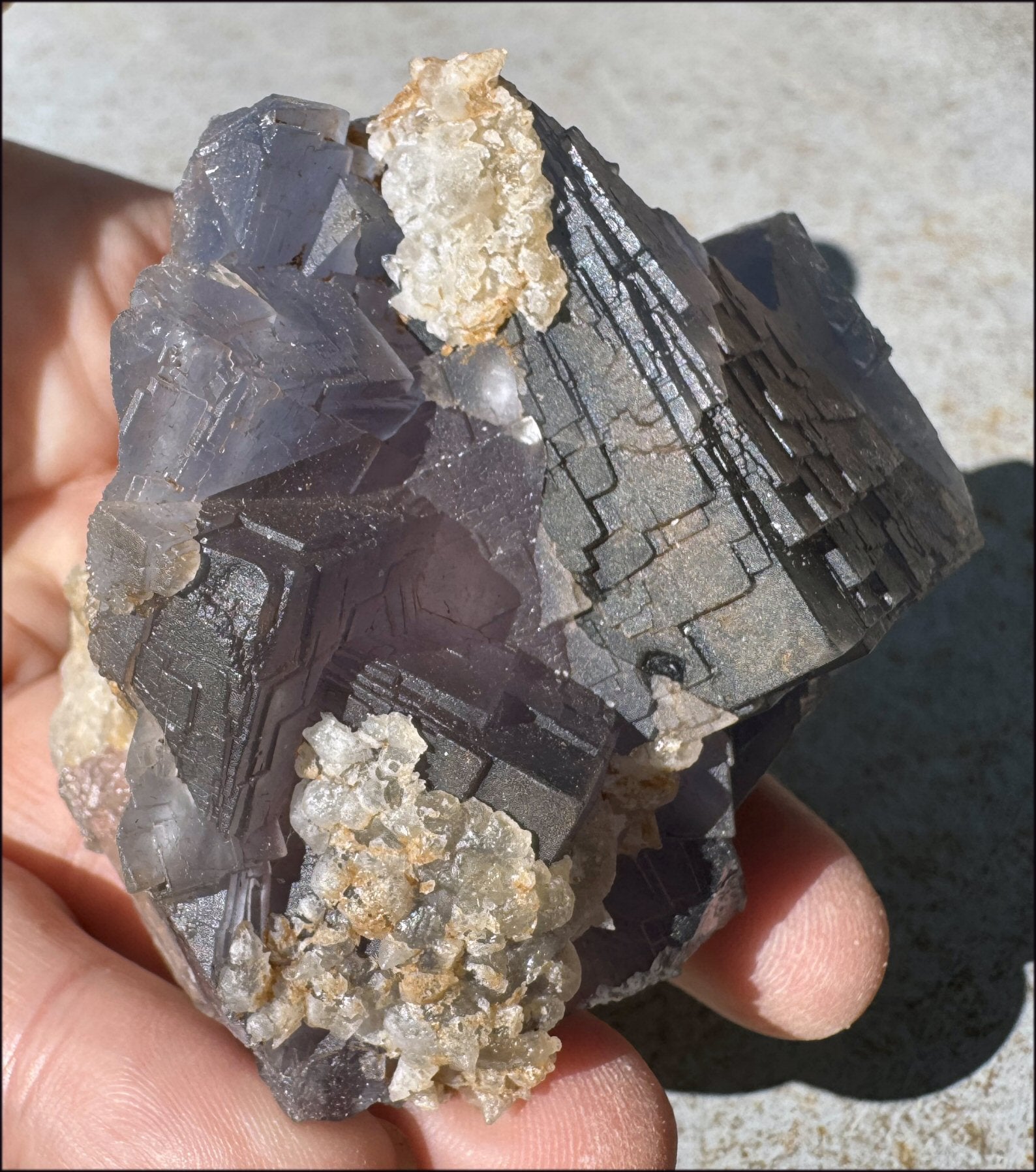 Lovely 1/2lb BLUE Fluorite Crystal Specimen with Hematite - Calming, Divination