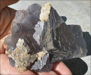 Lovely 1/2lb BLUE Fluorite Crystal Specimen with Hematite - Calming, Divination