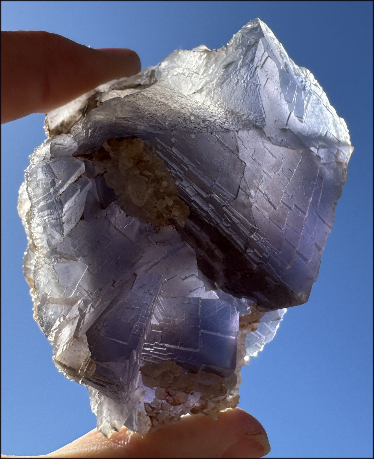 Lovely 1/2lb BLUE Fluorite Crystal Specimen with Hematite - Calming, Divination