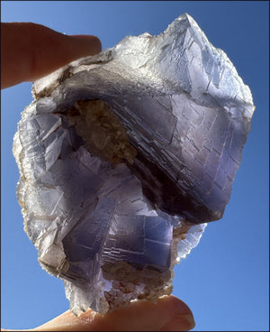 Lovely 1/2lb BLUE Fluorite Crystal Specimen with Hematite - Calming, Divination