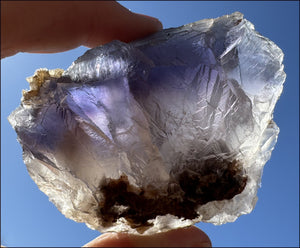 Lovely 1/2lb BLUE Fluorite Crystal Specimen with Hematite - Calming, Divination