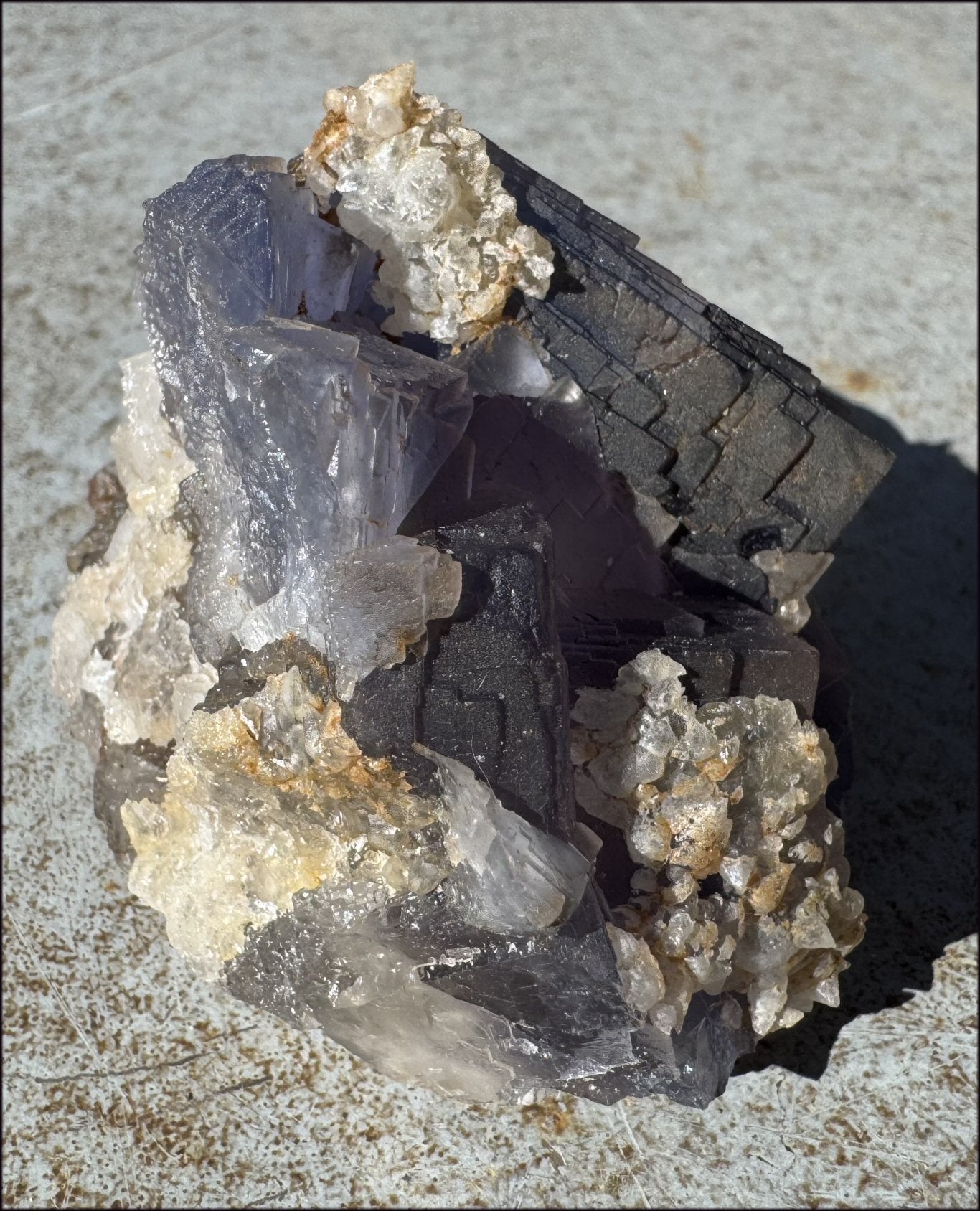 Lovely 1/2lb BLUE Fluorite Crystal Specimen with Hematite - Calming, Divination