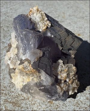 Lovely 1/2lb BLUE Fluorite Crystal Specimen with Hematite - Calming, Divination