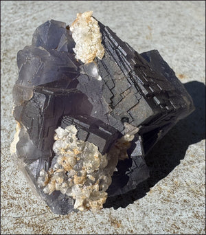Lovely 1/2lb BLUE Fluorite Crystal Specimen with Hematite - Calming, Divination