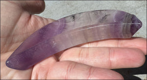 Banded Purple Fluorite CRESCENT MOON Bowl / Dish with Dendritic inclusions