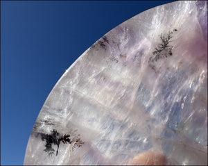 Banded Purple Fluorite CRESCENT MOON Bowl / Dish with Dendritic inclusions