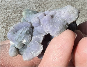 Lg. Bi-Colored Dark Turquoise + Purple Grape Chalcedony Crystal Cluster
