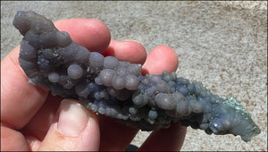 Lg. Bi-Colored Dark Turquoise + Purple Grape Chalcedony Crystal Cluster